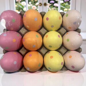 Pack of 12 Polka Dot Painted Easter Eggs (Size: 2-1/2"H x 2" Dia.)